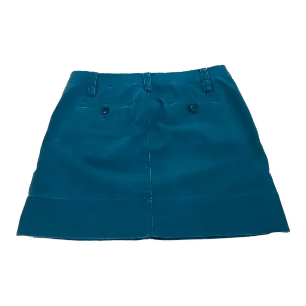 Anthropologie Paperboy Dark Teal Turquoise Skirt 4 Cotton Stretch - Picture 2 of 8